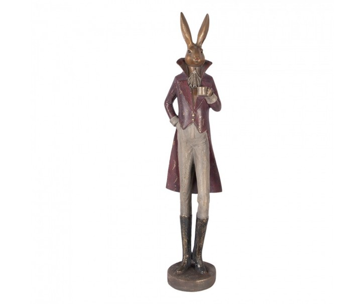 Decorative Figurine Rabbit 16x14x75 Cm Gold Colored Plastic - 16*14*75 cm Clayre & Eef