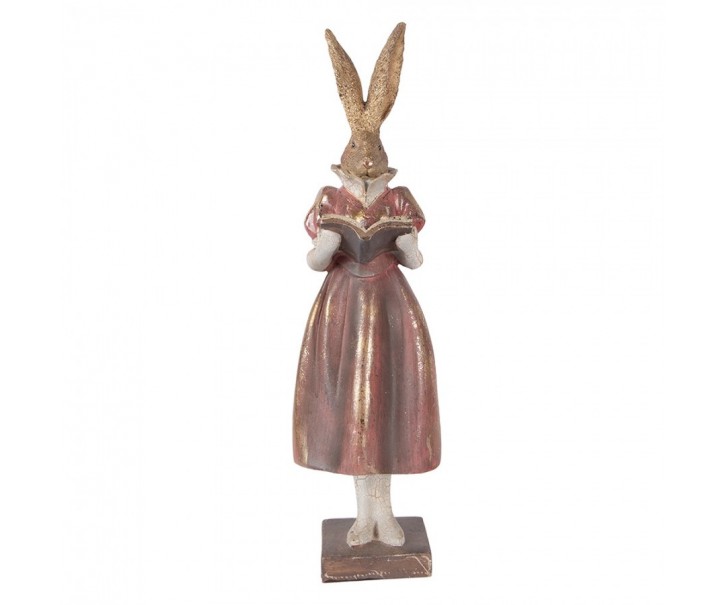 Decorative Figurine Rabbit 13x12x47 Cm Gold Colored Plastic - 13*12*47 cm Clayre & Eef
