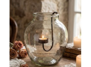 Kovový závěsný svícen na čajovou svíčku - 4*9*18 cm