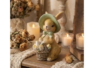 Dekorace velikonoční králíček s košíčkem - 8*6*11 cm