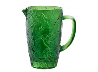 Zelený skleněný džbán kolibřík Hummin Bird - 19*12*19 cm / 1000 ml