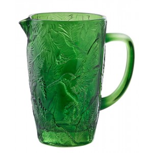 Zelený skleněný džbán kolibřík Hummin Bird - 19*12*19 cm / 1000 ml