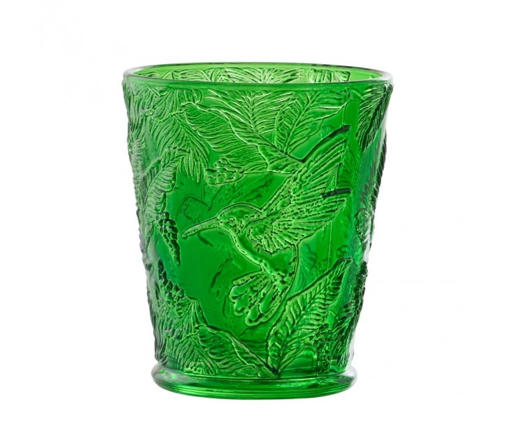 Zelená sklenička kolibřík Hummin Bird - Ø 9*10 cm / 250 ml J-Line by Jolipa
