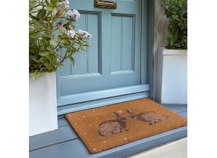 Kokosová rohožka s motivem králíčků Bunnies in Love - 75*45*1 cm