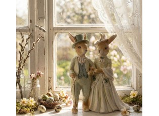 Dekorace elegatní králičí pár - 17*8*21 cm