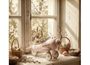 Velikonoční dekorativní soška Králík v letadle - 25*17*18 cm