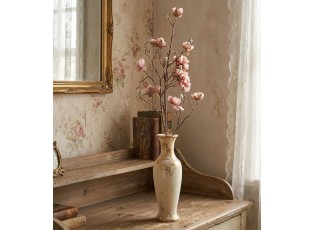 Dekorace umělá větvička Magnolia s růžovými květy - 15*20*90 cm