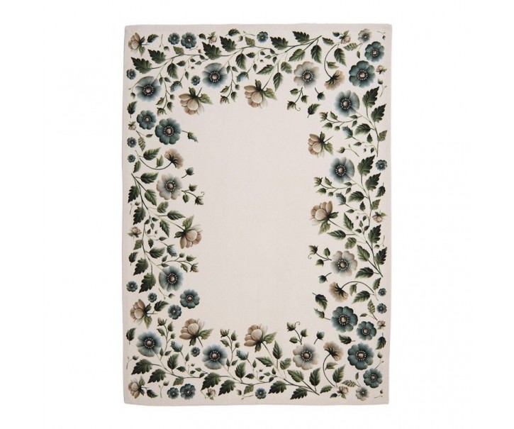 Béžová bavlněná utěrka s květy Gently Blooming - 50*70 cm Clayre & Eef