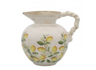 Béžový antik keramický džbán s citróny Limone Blossom - 20,5*18,5 cm