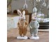 Set 2ks béžová antik dekorace králíčci v pyžámku - 10*8*20 cm Chic Antique