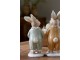 Set 2ks béžová antik dekorace králíčci v pyžámku - 10*8*20 cm Chic Antique