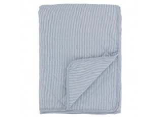 Bílo-modrý pruhovaný bavlněný přehoz Aix Quilt - 130*180 cm
