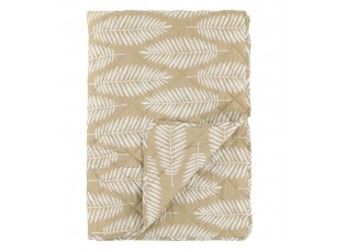 Béžový prošívaný bavlněný přehoz s tropickými listy Aix Quilt - 130*180 cm