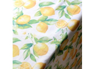 Bílý bavlněný ubrus s citróny Aix Lemone - 140*240 cm
