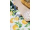 Bílý bavlněný ubrus s citróny Aix Lemone - 140*240 cm Chic Antique