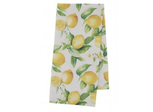 Bílý bavlněný ubrus s citróny Aix Lemone - 140*240 cm