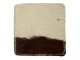 Hnědo bílý čtvercový podtácek z hovězí kůže - 9*9*0,3cm Mars & More 