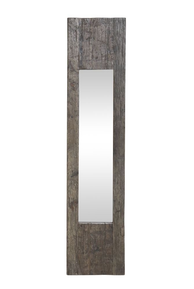 Antik nástěnné zrcadlo z recyklovaného dřeva Grimaud XL - 30*3*147 cm