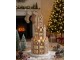 Hnědá svítící perníková věž z chaloupek GingerBread Led - Ø 20*37 cm J-Line by Jolipa