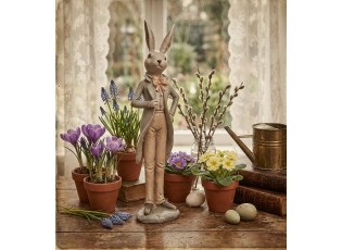 Dekorace králíček s kabátkem M - 7*5*24 cm