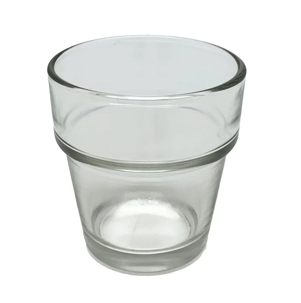 Transparentní skleněný svícen na čajovou svíčku - Ø 7*7 cm