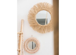Nástěnné kulaté zrcadlo lemované trávou Daan grass - Ø 60*5cm