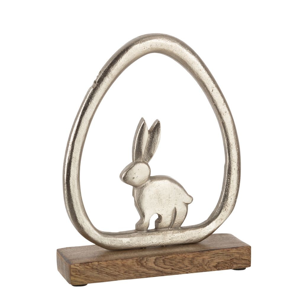 Stříbrná antik dekorace králík na podstavci - 19*4*24 cm