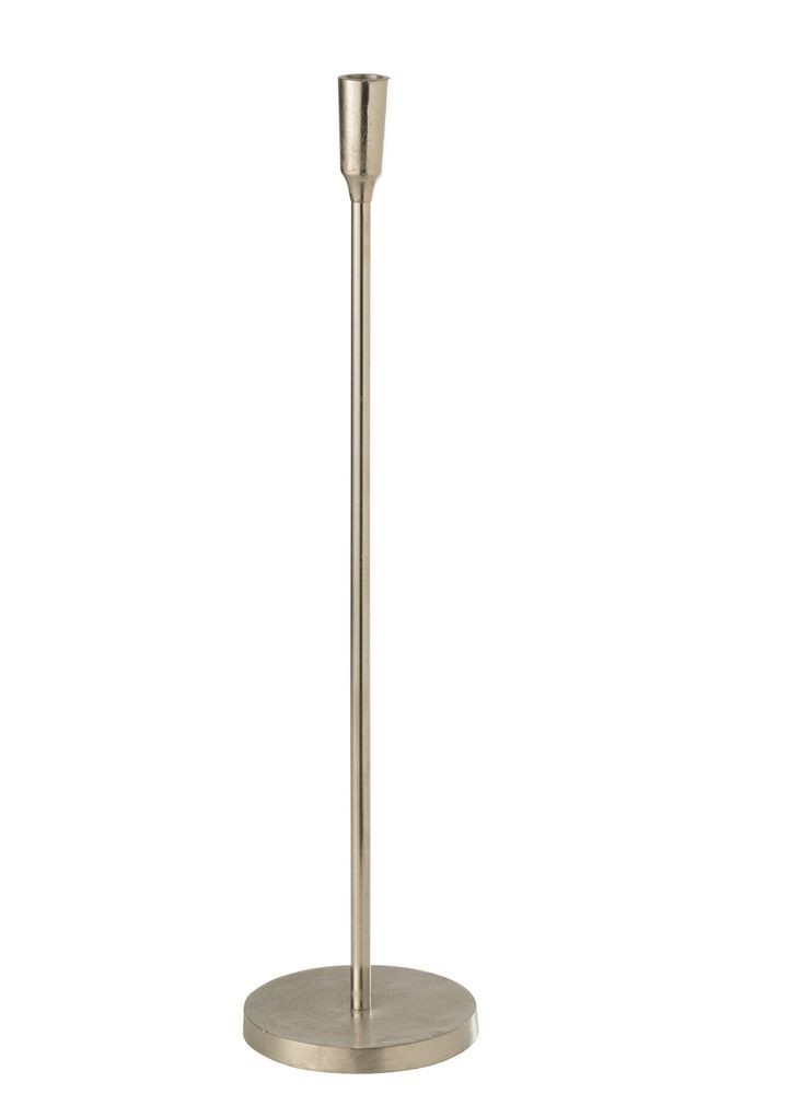 Stříbrný raw vysoký svícen na úzkou svíčku Norry silver - Ø 15*61cm