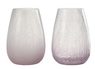 2ks fialkový skleněný veliký svícen Hurricane Kraquel - Ø 17*27 cm