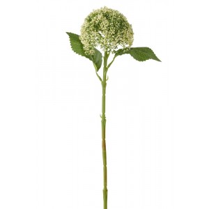 Bílo-zelená dekorační květina Hortenzie Annabelle - 12*12*42 cm