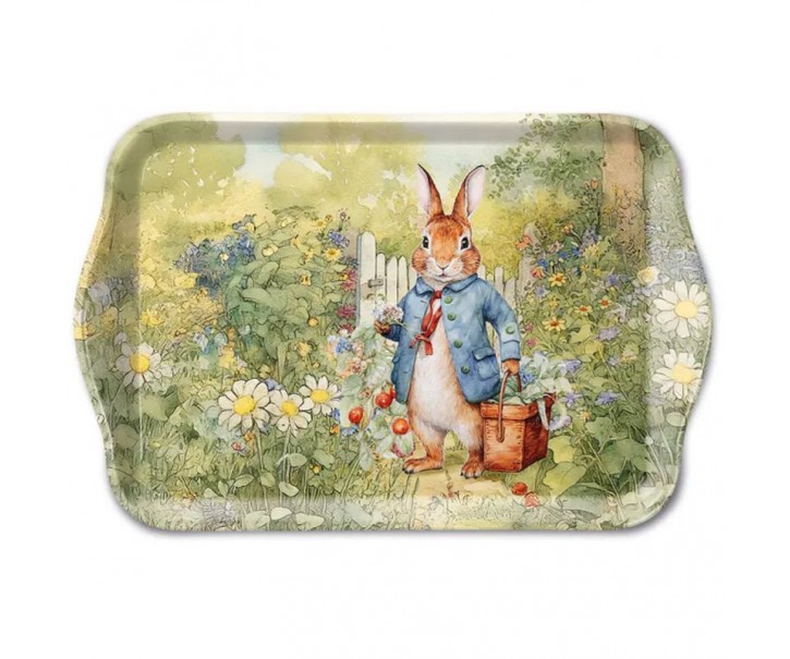 Melaminový tácek s králíčkem na louce Mister Rabbit - 13*21 cm Ostatn&iacute;