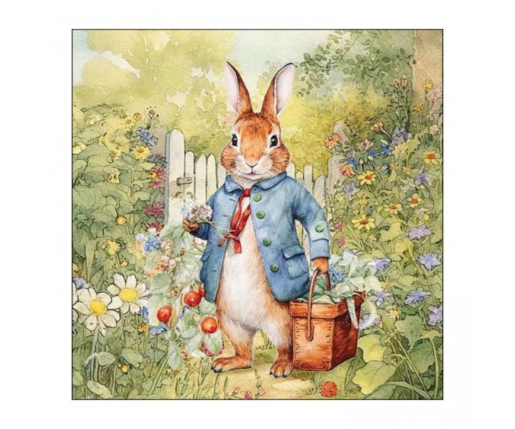 Papírové ubrousky s králíčkem na louce Mister Rabbit - 33*33 cm (20ks) Ostatn&iacute;