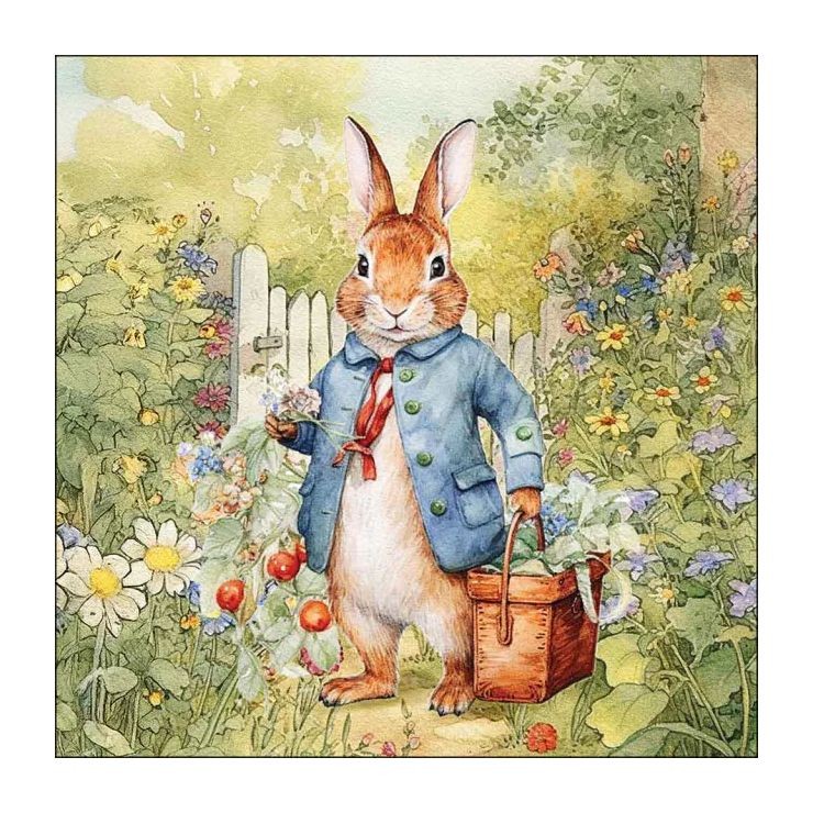 Levně Papírové ubrousky s králíčkem na louce Mister Rabbit - 33*33 cm (20ks) 23320420