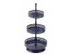 Modrý kovový dekorační třípatrový etažér Nag Blue - Ø 21*55 cm J-Line by Jolipa