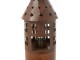 Rezavý hnědý rustikální svícen domek Star - Ø 23*100 cm J-Line by Jolipa