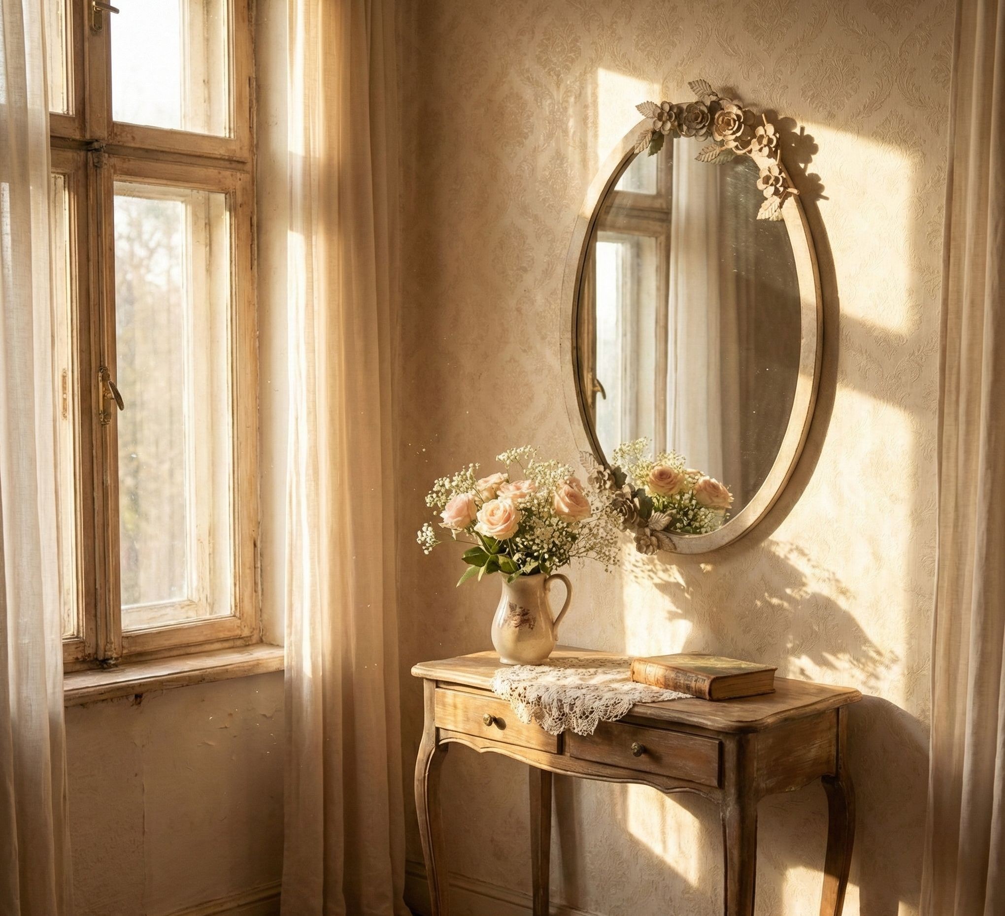 Zrcadlo Flower Glass s patinou - 35*3*51 cm Clayre & Eef Zrcadlo Flower Glass s patinou - 35*3*51 cm Clayre & Eef