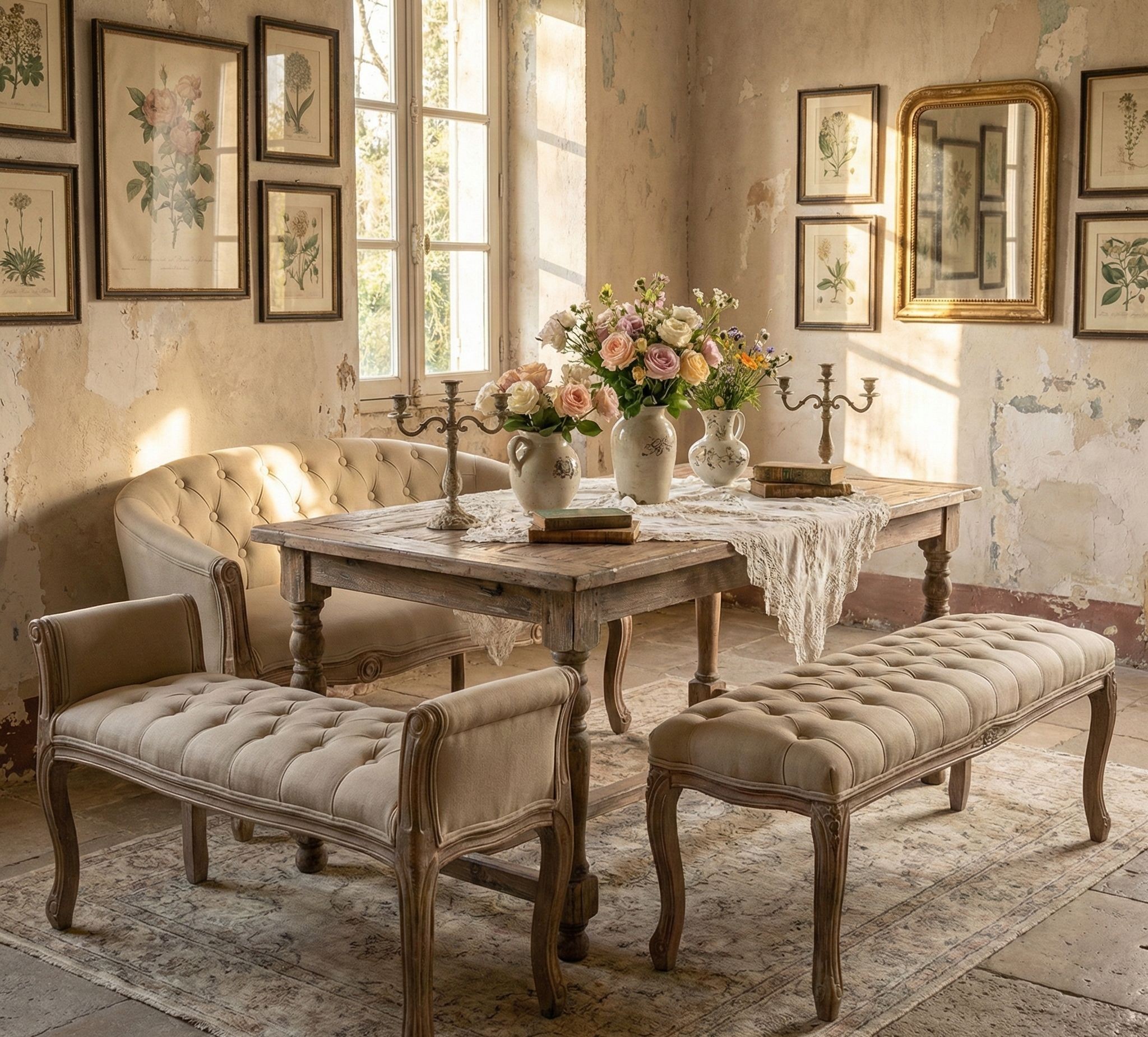 Béžovo-hnědá dvoumístná lavice Brocante uniq - 112*36*50 cm Clayre & Eef Béžovo-hnědá dvoumístná lavice Brocante uniq - 112*36*50 cm Clayre & Eef