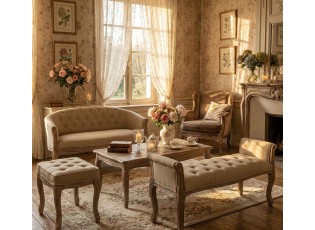 Béžovo-hnědá dvoumístná pohovka Brocante uniq - 104*55*70 cm