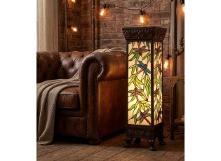 Stolní lampa světelný sloup Tiffany Dragonfly - 26*26*71 cm E27/max 1*100W