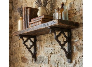 Hnědá litinová policová konzole - 4*13*16 cm