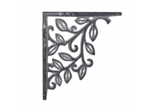 Krémová litinová konzole s lístky - 14*2*12cm