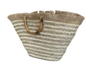 Přírodní hnědá plážová taška košík Beach Bag - 58*14*33 cm