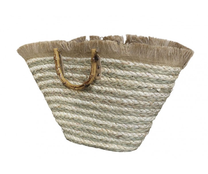Přírodní hnědá plážová taška košík Beach Bag - 58*14*33 cm Chic Antique