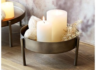 Bronzový antik dekorační podnos na nožičkách Bro Tray - 21*10 cm