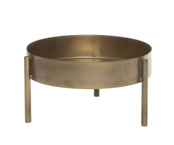 Bronzový antik dekorační podnos na nožičkách Bro Tray - 21*10 cm Chic Antique