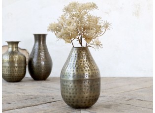 Mosazná antik kovová dekorační váza Tiana - Ø 10*15 cm