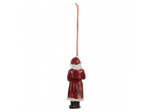 Vánoční závěsná ozdoba Santa Claus s koníkem - 4*3*11 cm
