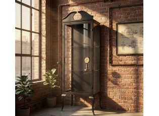 Kovová antik prosklená vitrína Victorine - 68*43*181 cm