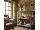 Bílo-hnědá antik dřevěná knihovna Bookrino - 110*40*113 cm Clayre & Eef