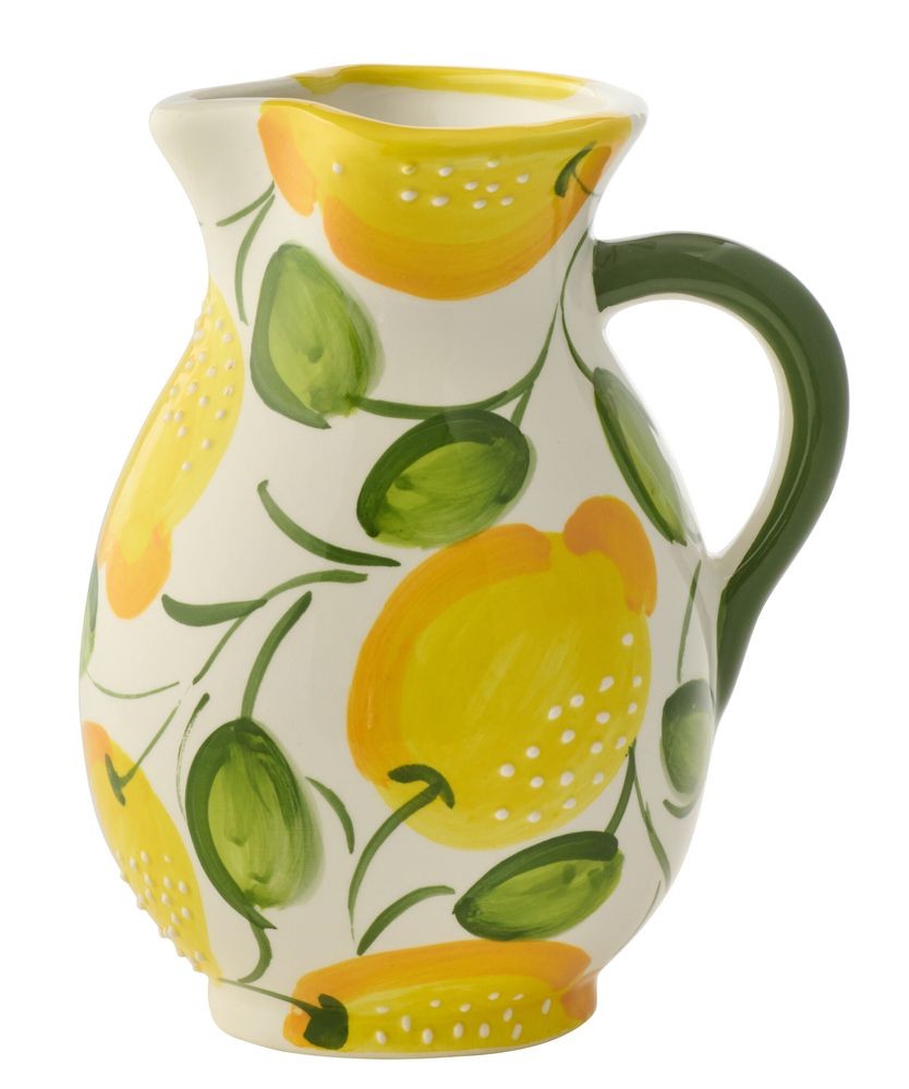 Ručně malovaný keramický džbán s citróny Lemon Pit - 17*17*21 cm / 850 ml